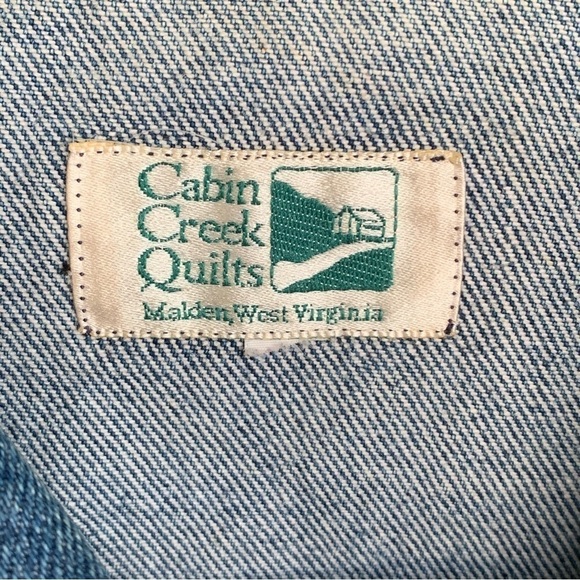 Vintage Blue Jean Denim Jacket Cabin Creek Quilts Malden West Virginia Women’s L - Picture 6 of 8